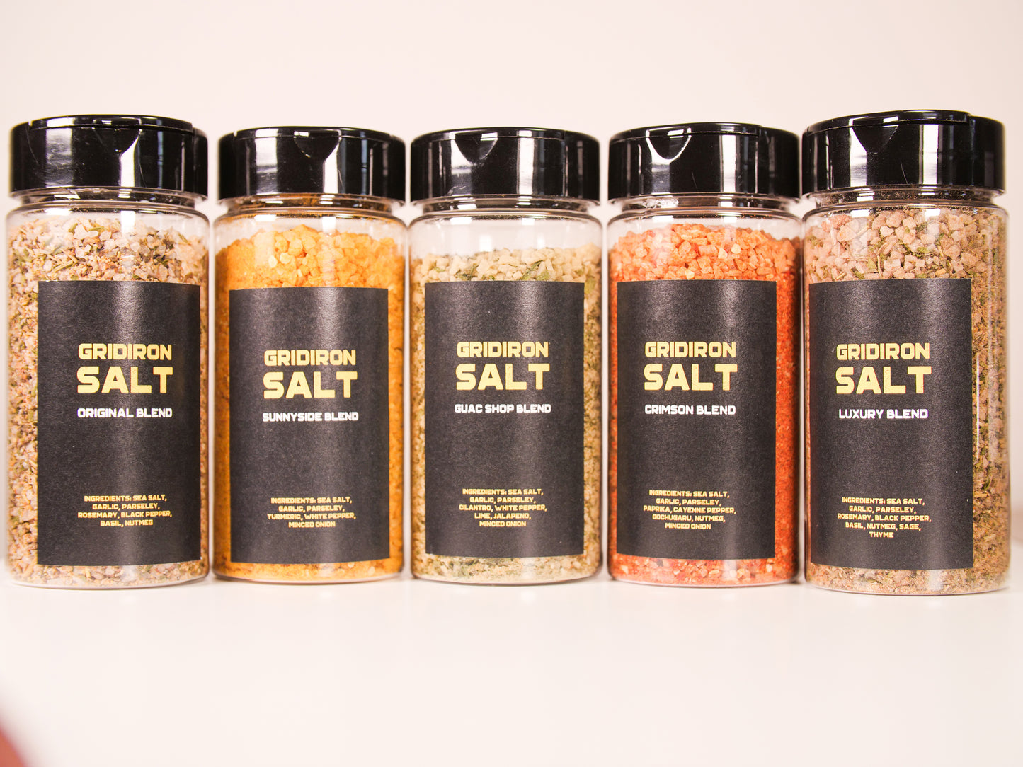 Gridiron Salt - All Blends Collection - Seasoned Sea Salt - 60 Pack - Restaurant Bundle