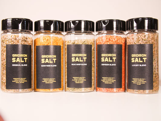 Gridiron Salt - All Blends Collection - Seasoned Sea Salt - 60 Pack - Restaurant Bundle